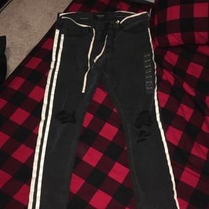 Pacsun Stacked skinny w/ hem zip jeans